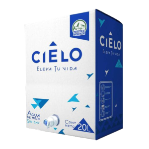 Caja de agua de mesa cielo  20 lt. descartable